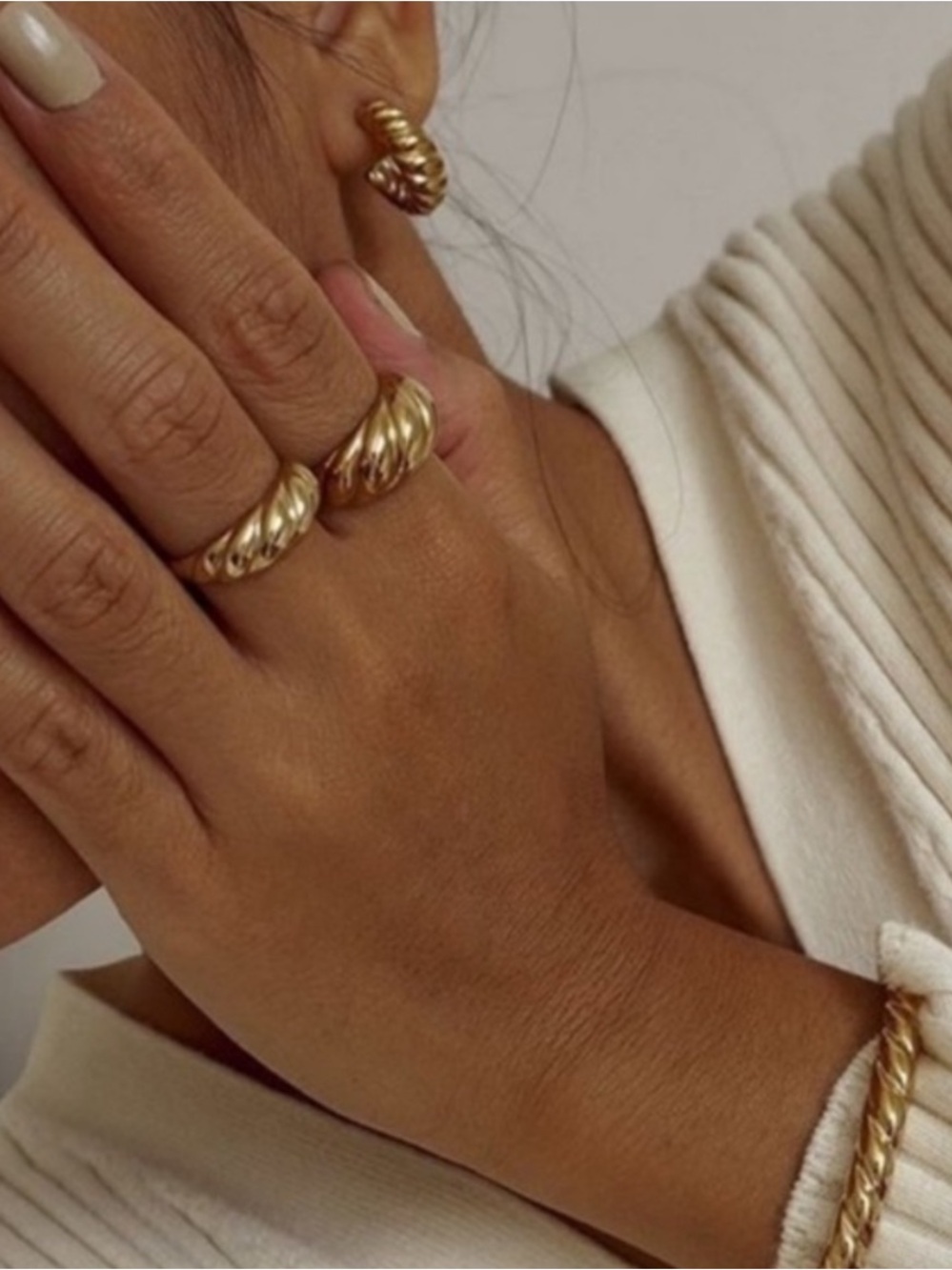 Croissant Dome 14k Gold Ring
Gold Twist Ring